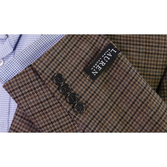 Ralph Lauren Black Label Mens Brown Black Check Sportcoat Blazer 46L - Picture 6 of 8